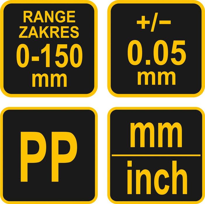 Suwmiarka analogowa 150mm, 0,05 mm. Głębokościomierz Plastikowa