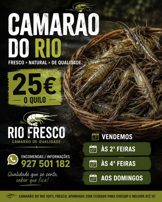 Camarão do Rio fresco
