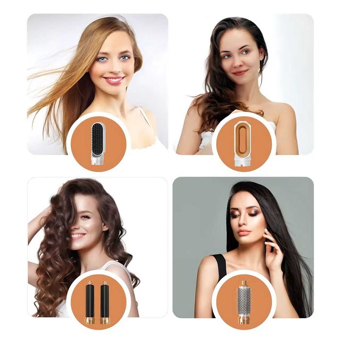 Фен-щітка мультистайлер Hot Air Styler 5 в 1 з іонізацією, 5 насадок