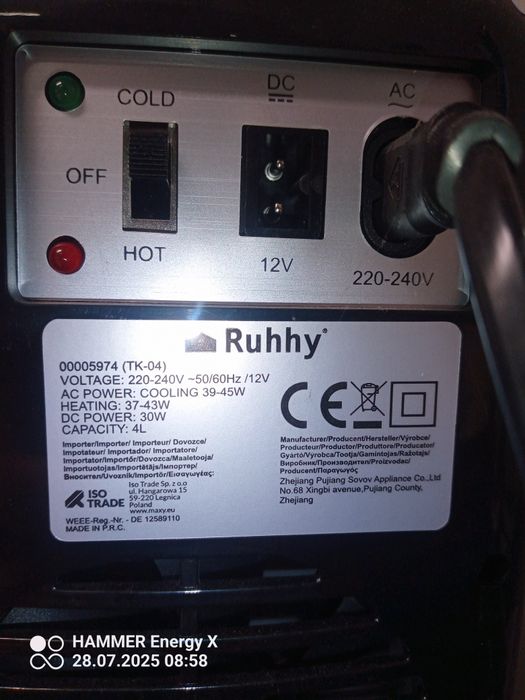 Lodówka turystyczna 4 l Ruhhy