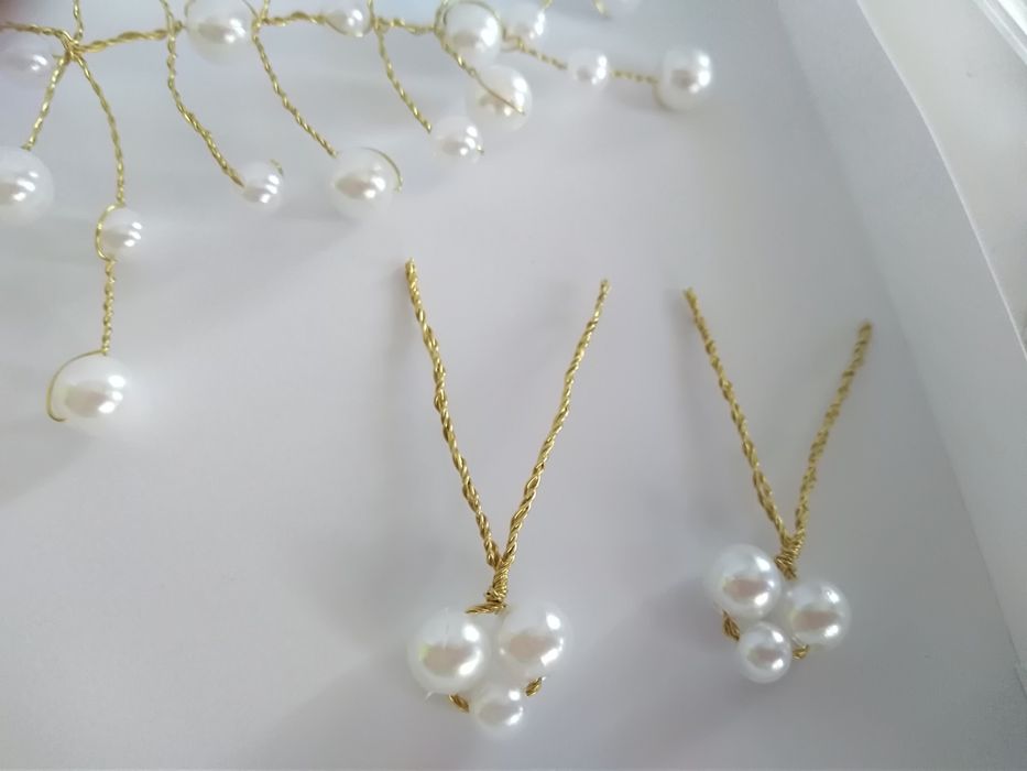 Zestaw ślubny ozdoba do włosów/kolczyki/kokówki