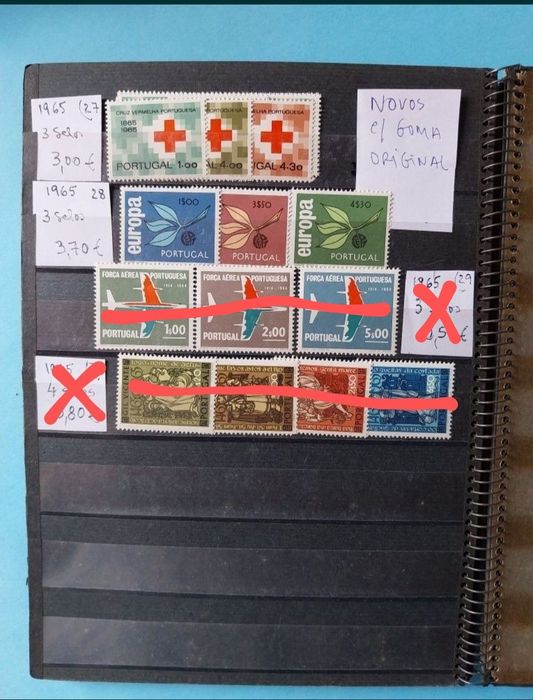 Selos de Portugal novos c/goma original. 1956 a 1965 e Outros