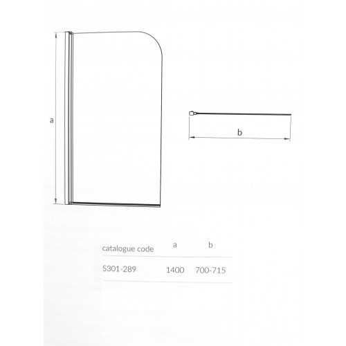 Скляна шторка для ванни, Скляна матова шторка, перегородка ванну