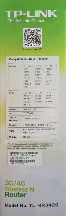 Router TP-Link 3G/4G Wireless N Router64729665269635123