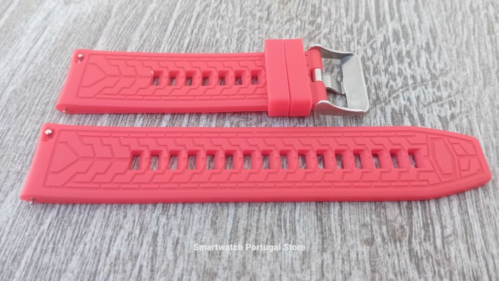 Bracelete 22mm, em silicone (Novo) Vermelha