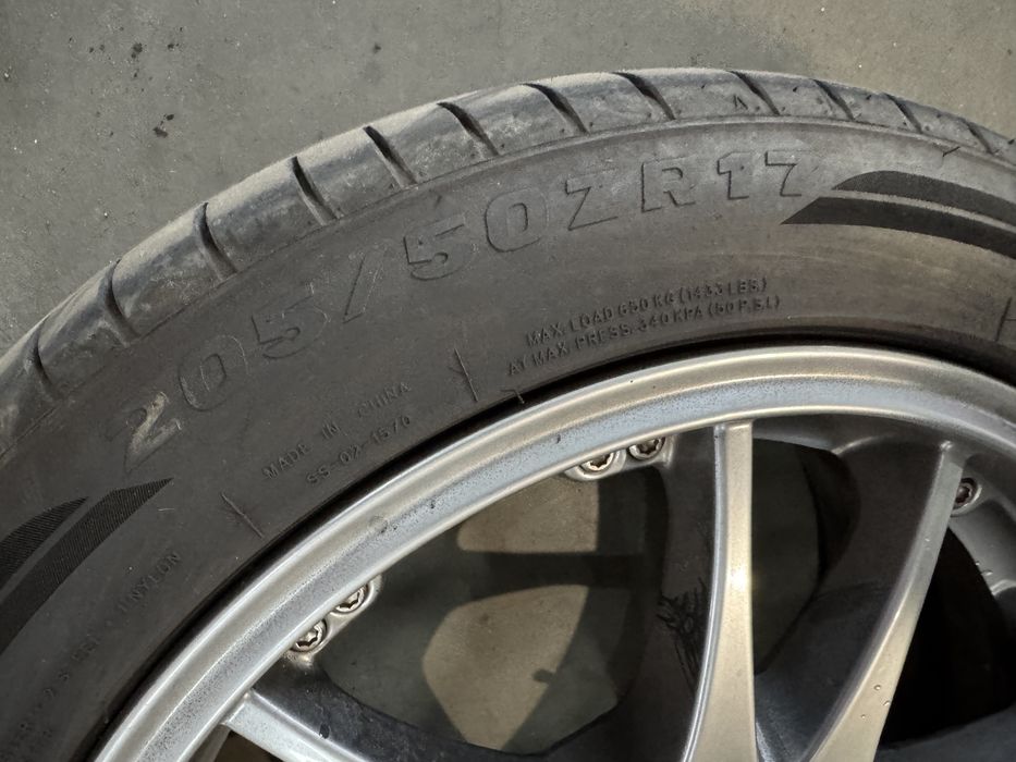 Диски 4х100 R17 DOTZ + гума літо 205/50 r17