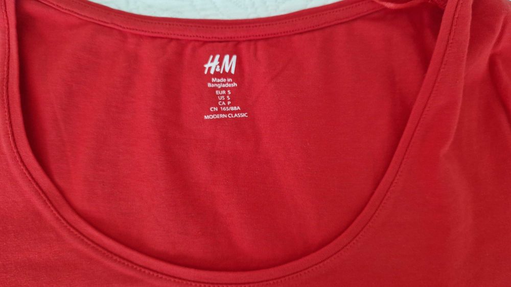 Camisola vermelha gola redonda, H&M, tamanho S, nova