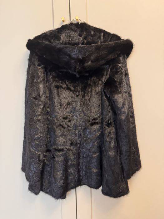 Шуба норка з капюшоном