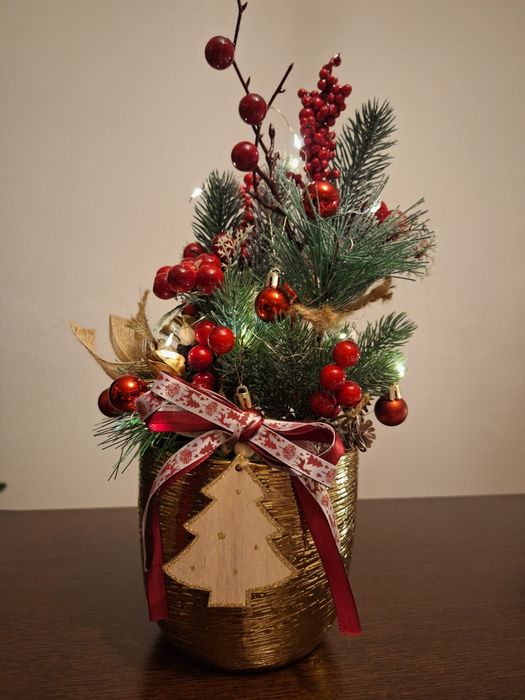 Stroik bożonarodzeniowy choinka handmade