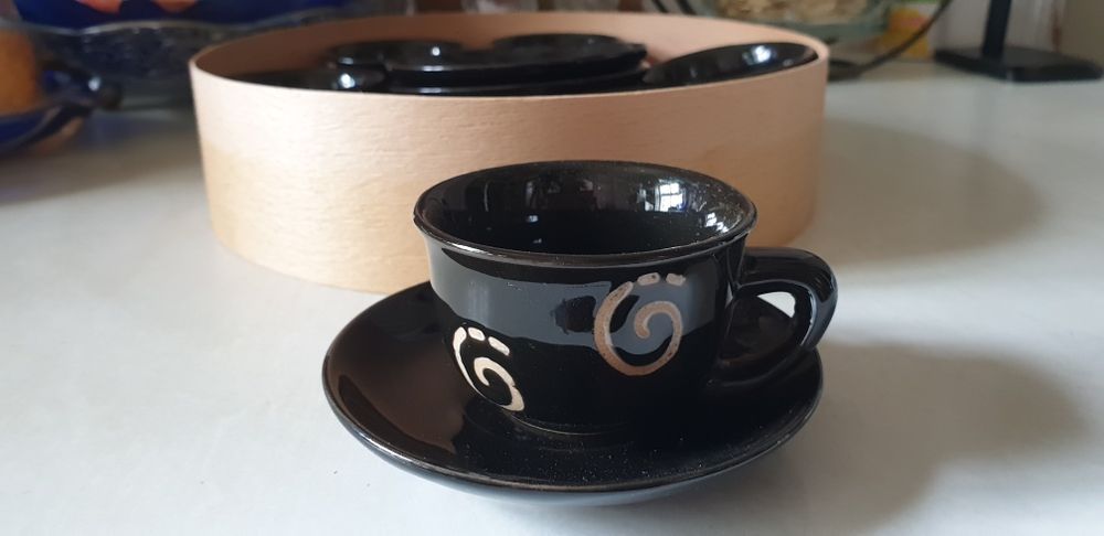 Набір кофейний, скляний.