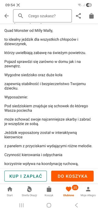 Pojazd, quad dla dziecka 12 + Nowy