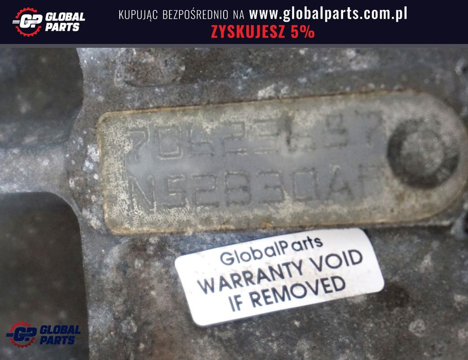 BMW E60 E61 E63 E65 E87 E90 E91 Silnik N52 N52B30A