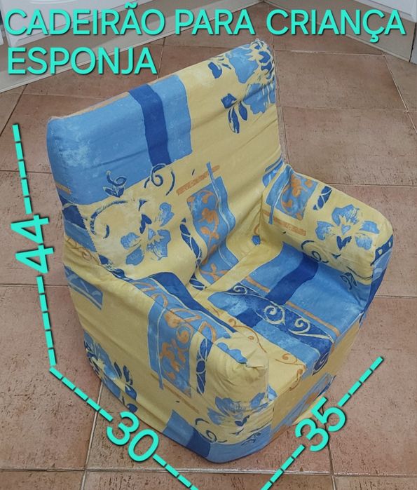 CADEIRÃO EM ESPONJA PARA  BEBÉ,CRIANÇA. Casa,Quarto,Sala,Praia,Campismo,Jardim.