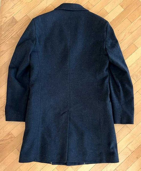 SISLEY M шерстяне пальто чоловіче осіннє чорне темно-сіре мужское