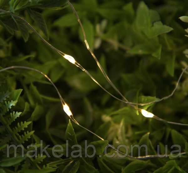 Светодиодная 10 метров гирлянда "Роса" на солнечной батарее