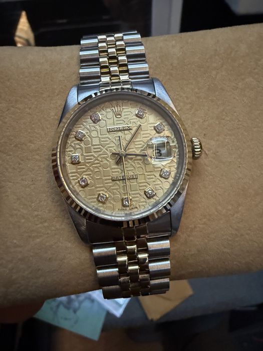 Rolex Datejust 36 mm. Stal /złoto Diamenty .referencja 16233. Tarcza szampanska