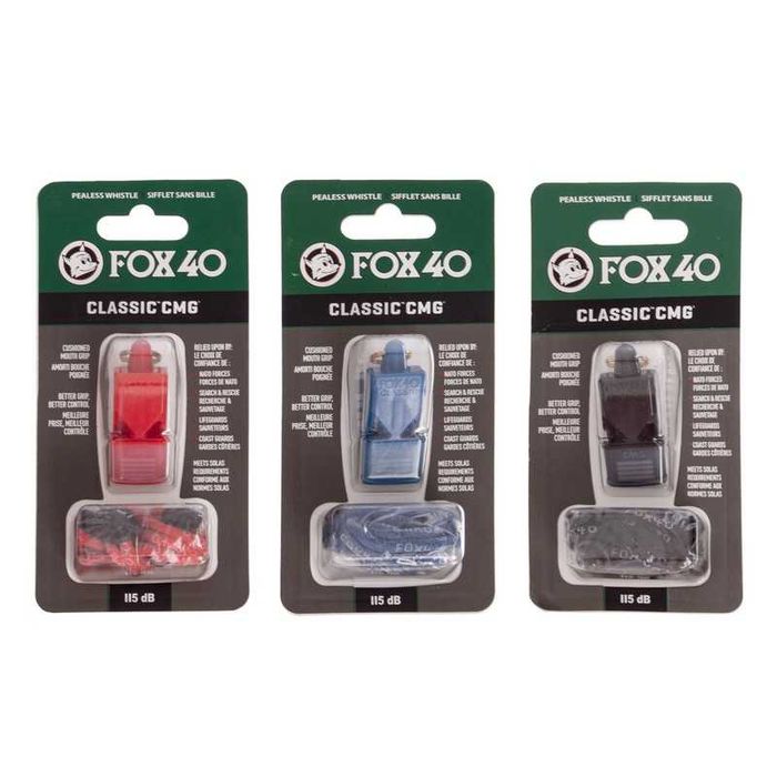 Свисток суддівський пластиковий чорний/синій/червоний