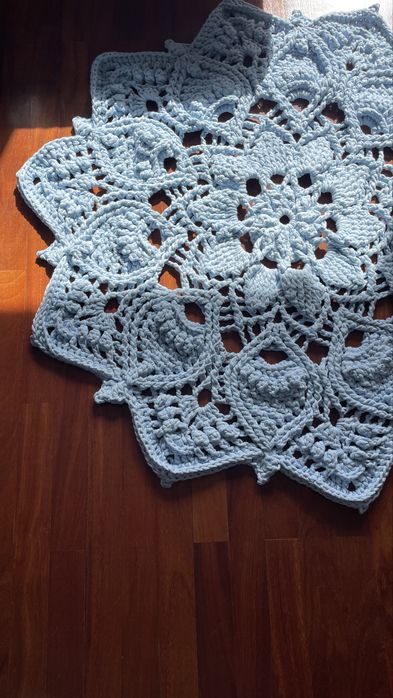 Tapete crochet azul