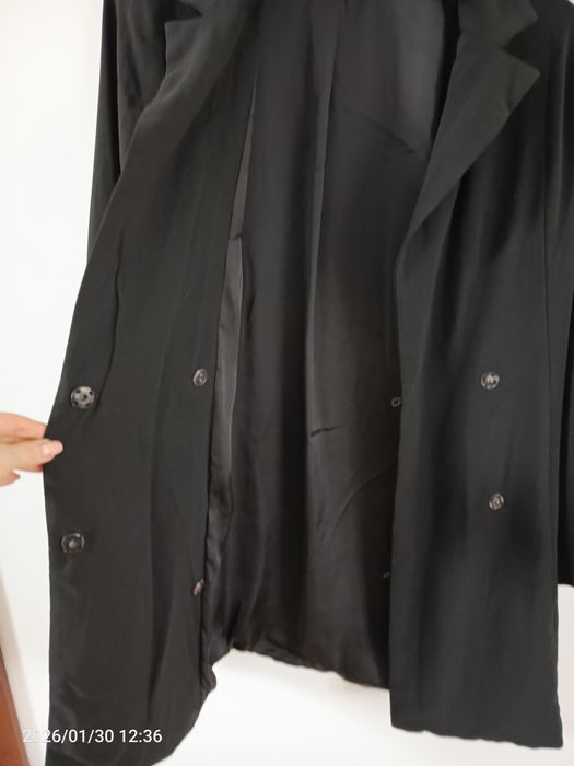 Czarna elegancka sukienka damska z długim rękawem S