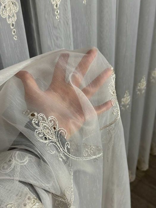 Готовий тюль із вишивкою