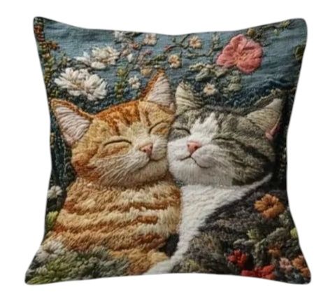 Capa de Almofada com Gatos