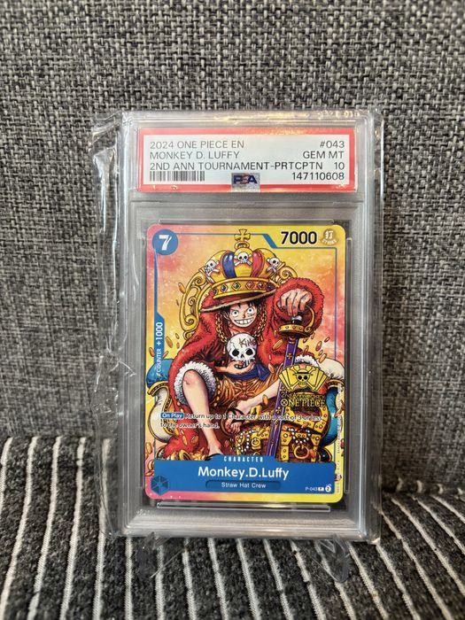 2024 one oiece en monkey d luffy  promo 2 nd ann tournament #043 psa 10 gem mint