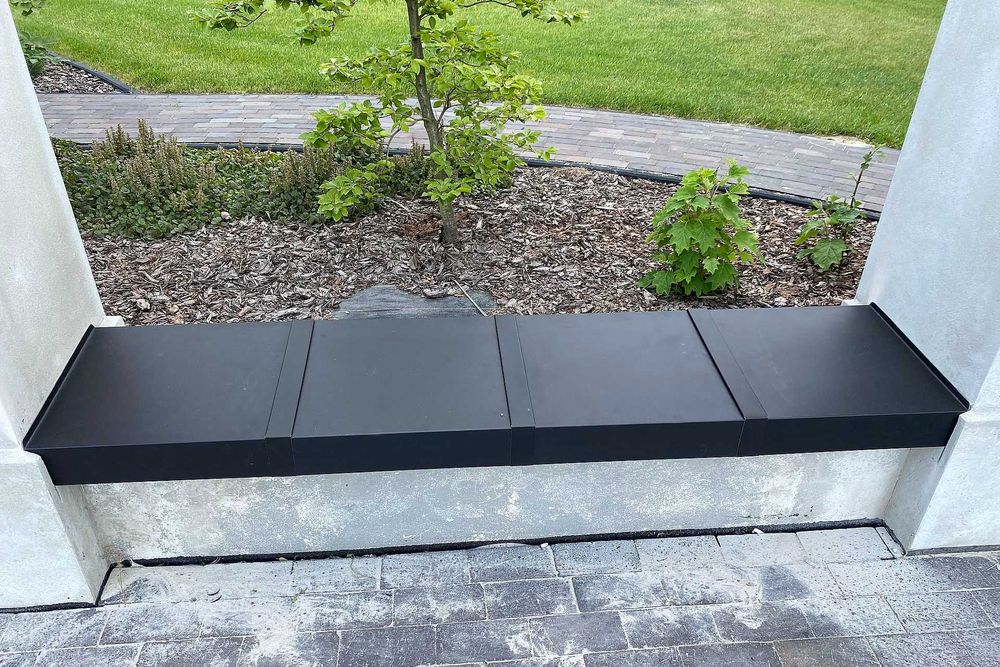 Obróbki na zasuwkę, na attyki, na ogrodzenia, pasy podrynnowe