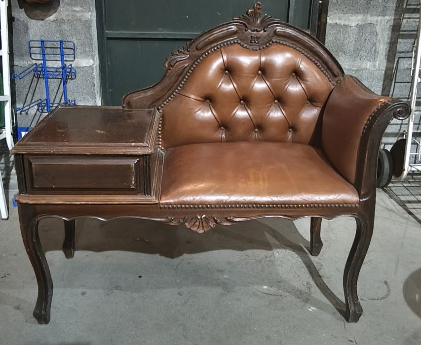 Móvel de telefone clássico Vintage usado madeira