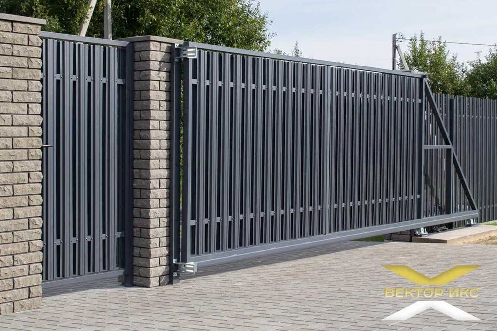 Каркас откатных ворот без зашивки, Откатные/Відкатні ворота, Фурнітура