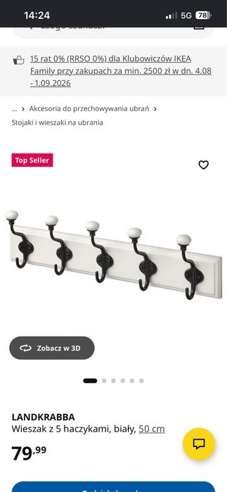 Wieszak z ikea stan bdb