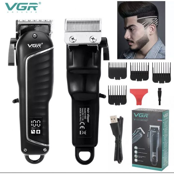 Машинка для стрижки VGR V-683 10 Вт беспроводная с LED дисплеем