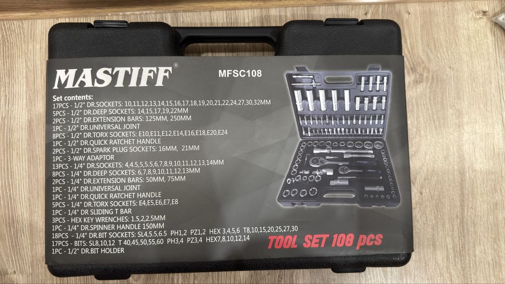 Набір інструментів MASTIFF mfsc 108 одиниць