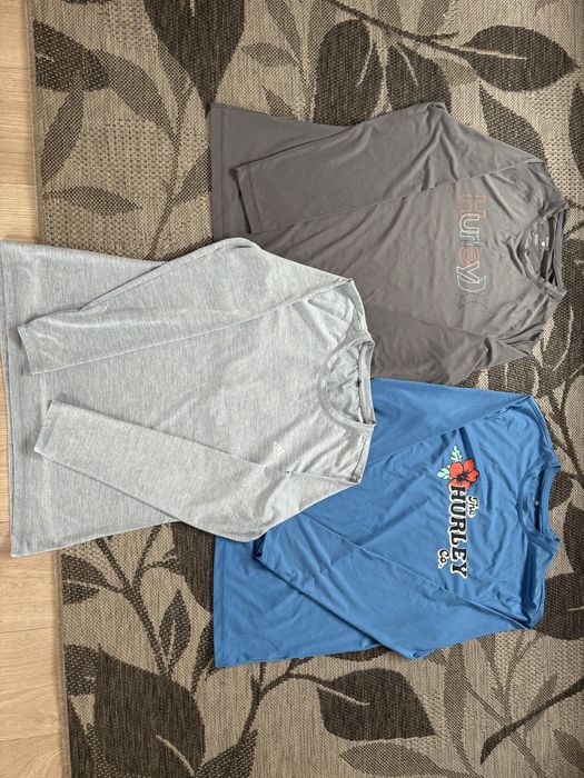 Koszulki męskie sportowe z długim rękawem longsleeve zestaw M