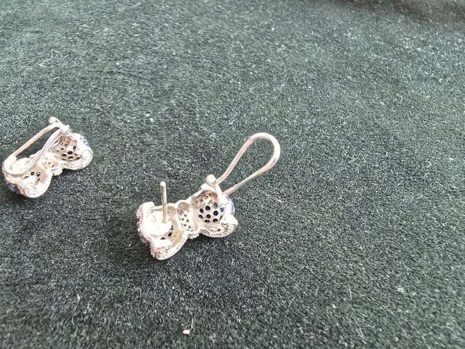 Kolczyki biale złoto z diamentami