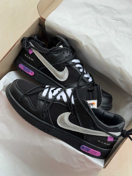 Жіночі Кросівки Nike SB Dunk Low x Off-White 50/50 36-40 (Оплата при отриманні)