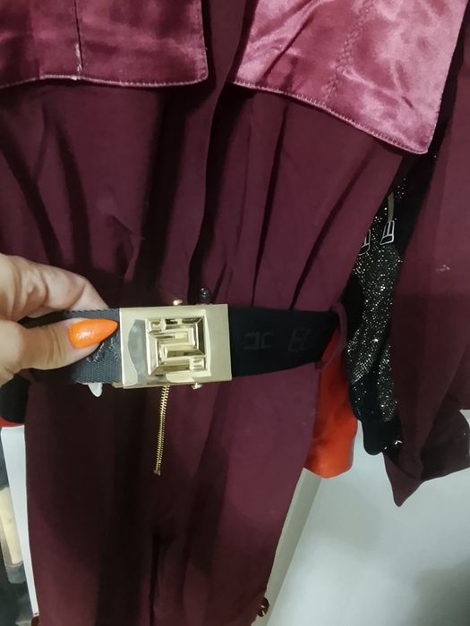 Piękny kombinezon burgundowy Elisabetta Franchi