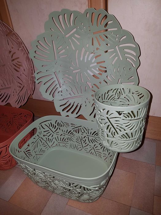 Ажурное блюдо, корзинка, стакан, подставка "листья пальмы"