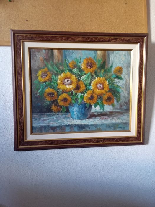 Quadro com pintura a oleo.