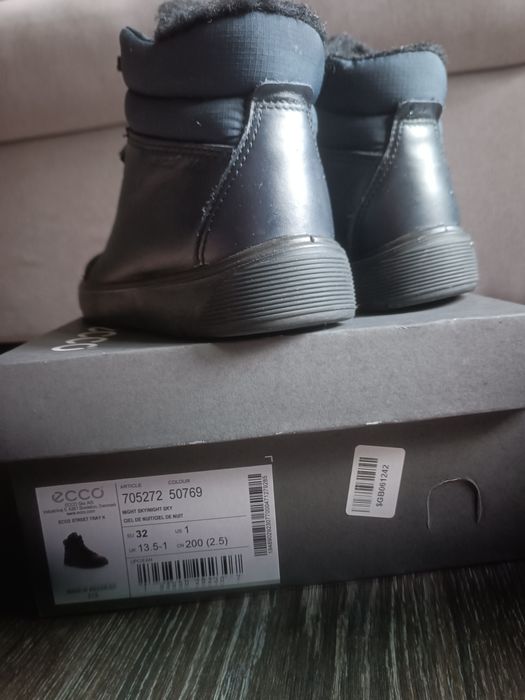 ботінки черевички чобітки ecco  32(13,5) 19.5-20 см шкіряні