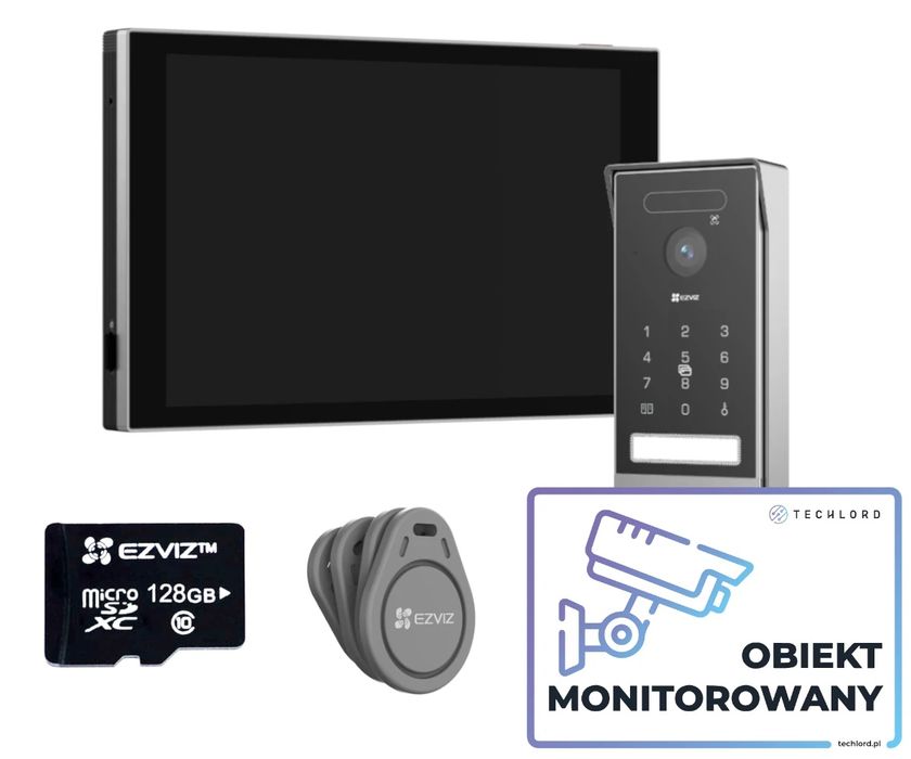 Wideodomofon WiFi EZVIZ HP7 PRO 4K,Weryfikacja twarzy, Zdalne otwieran