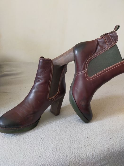 Buty zimowe Botki kozaki  skórzane MEXX 40