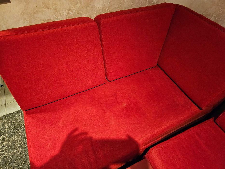 Kanapa narożnik czerwony 1,5x2,35 m