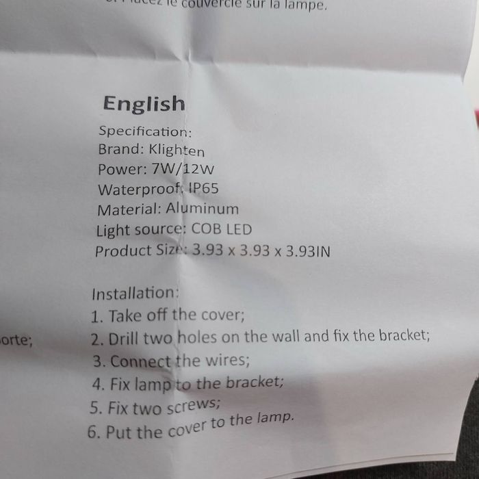 LED настінні світильники Klighten IP65, 12W, комплект 4 шт, нові