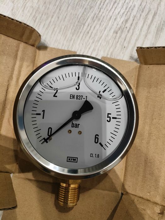 Manometr WIKA 0-6 100mm. kwasoodporny 3 szt.