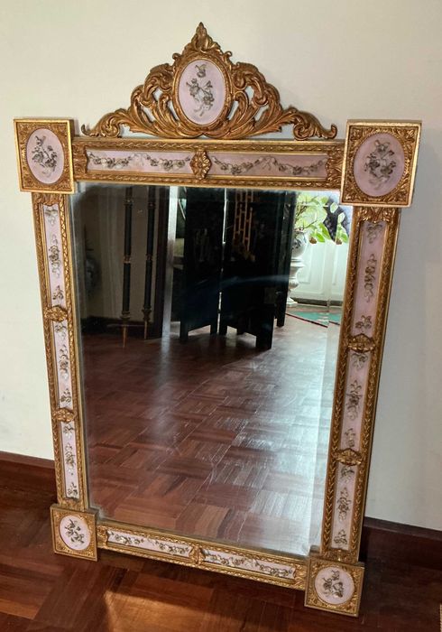 Espelho antigo dourado estilo Luís XVI – séc. XIX