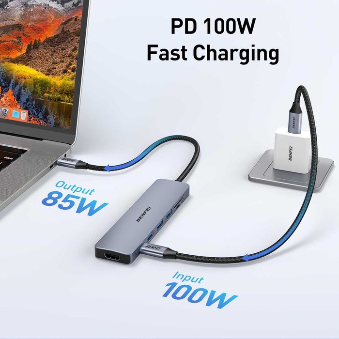 USB C HUB 7 em 1