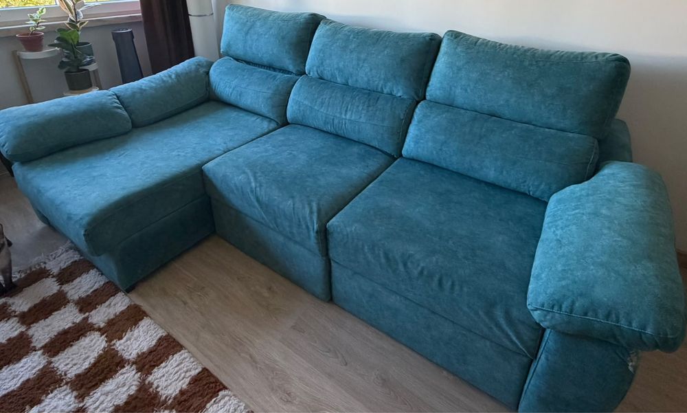 Sofá OKsofás 2,65m com chaise longue e assentos extensíveis