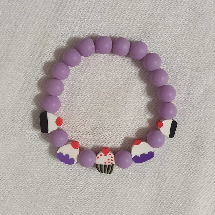 B261 Bransoletka z koralików na gumce Handmade Rękodzieło