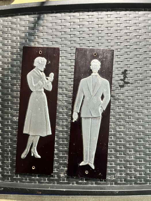 Zestaw tabliczek WC retro