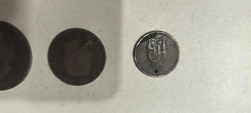 Монеты старинные 10 чентезимо 1866г  2 эре 1882